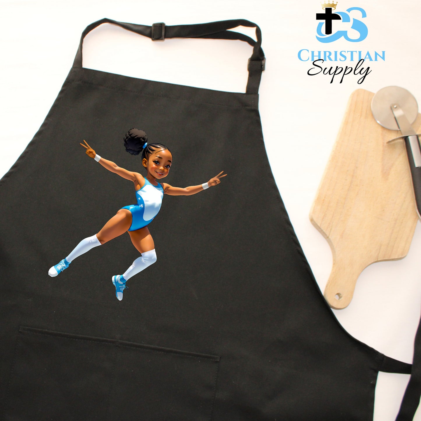 Kids Gymnastics Christian Blue Outfit Apron