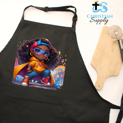 Kids Artist Christian Superhero Girl Apron