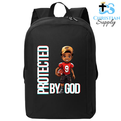 Christian Supply Bookbag for Boys – Kids Christian Football Red Jersey 2 Kids Backpack – Black Backpack for Men with Laptop Sleeve – Teen Boy Bookbag for School, College – Fits 15-inch Laptops