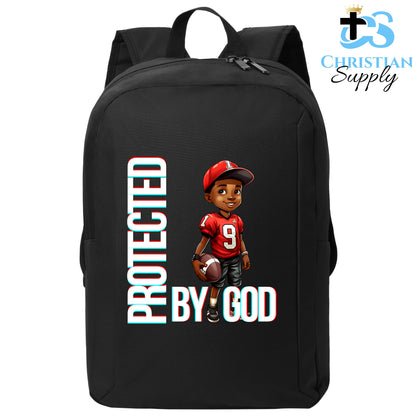 Christian Supply Bookbag for Boys – Kids Christian Football Red Jersey 3 Kids Backpack – Black Backpack for Men with Laptop Sleeve – Teen Boy Bookbag for School, College – Fits 15-inch Laptops