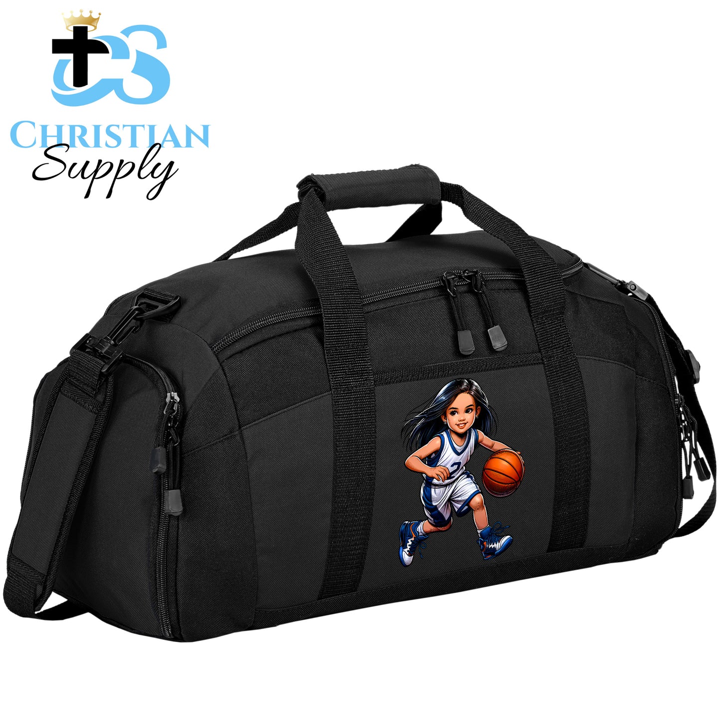 Kids Christian Basketball Player 2 Duffel Bag