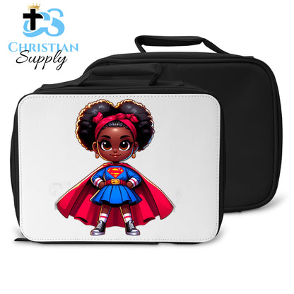 Kids Christian Super Girl Red Outfit Lunch Bag