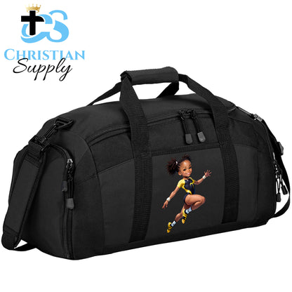 Kids Gymnastics Christian Yellow Outfit Duffel Bag