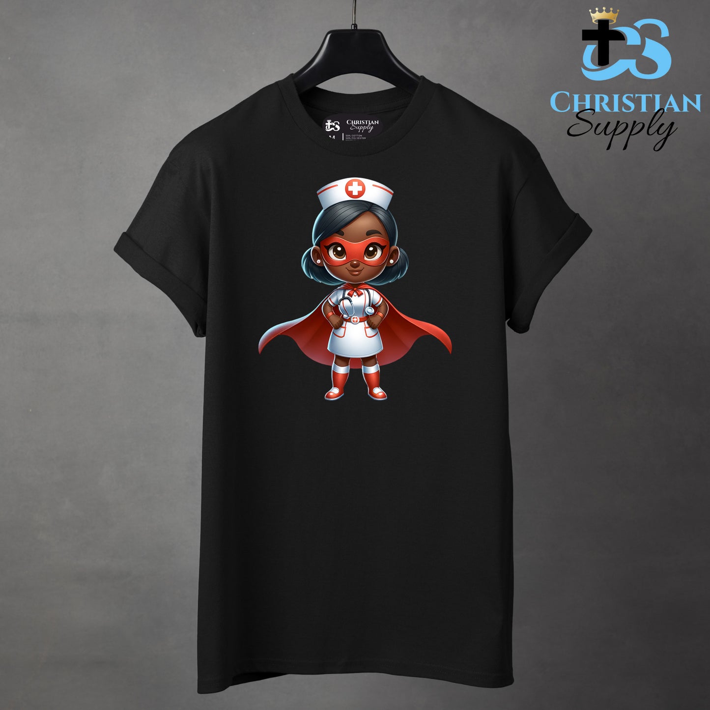 Kids Nurse Medical Christian Superhero Girl White Red Outfit Apparel