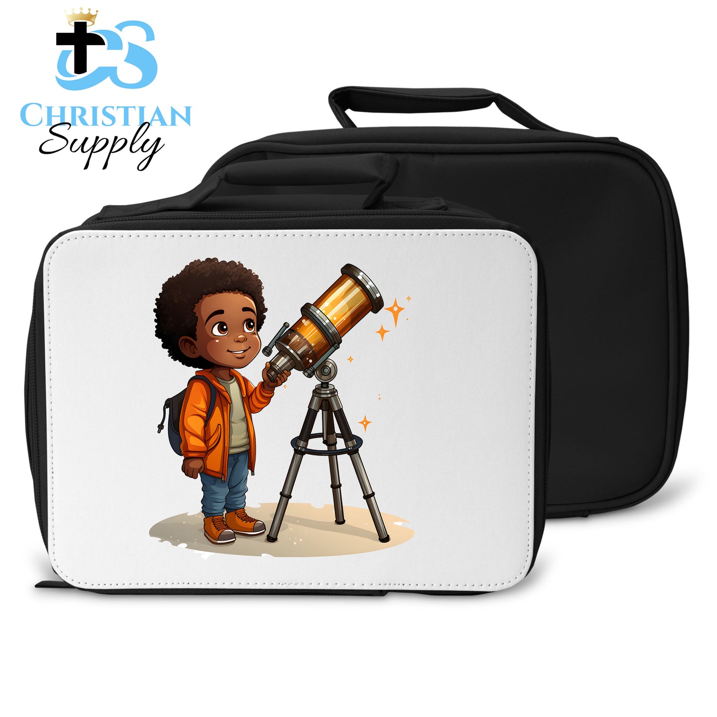 Kids Christian Boy with Telescope Science Lunch Bag