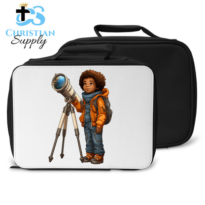 Kids Christian Boy with Telescope Science 2 Lunch Bag