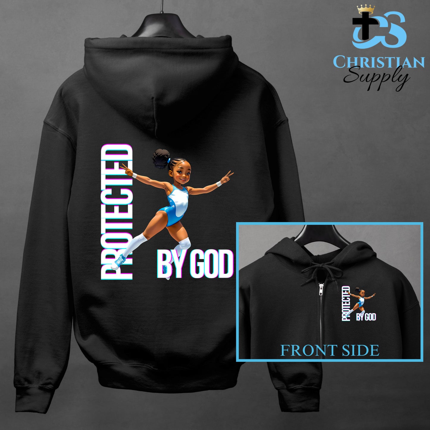 Kids Gymnastics Christian Blue Outfit Apparel