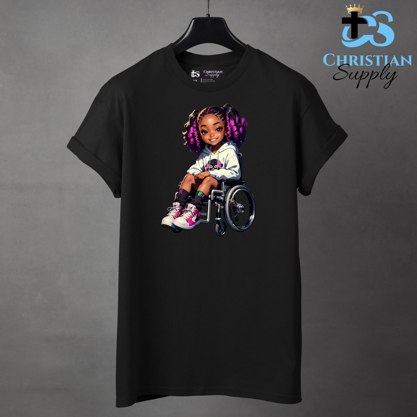 Kids Christian Girl in Wheelchair 2 Apparel