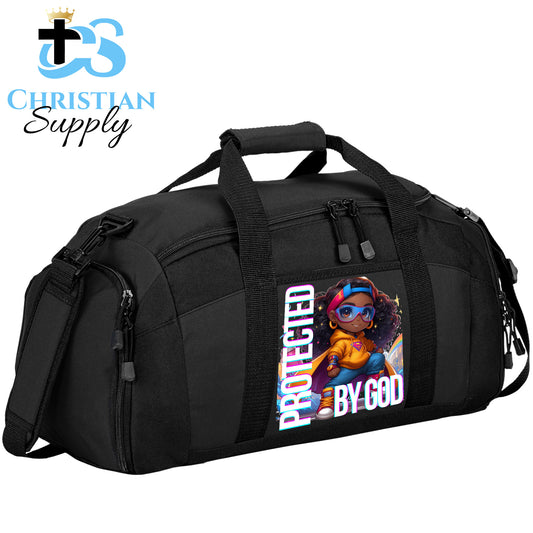 Kids Artist Christian Superhero Girl Duffel Bag