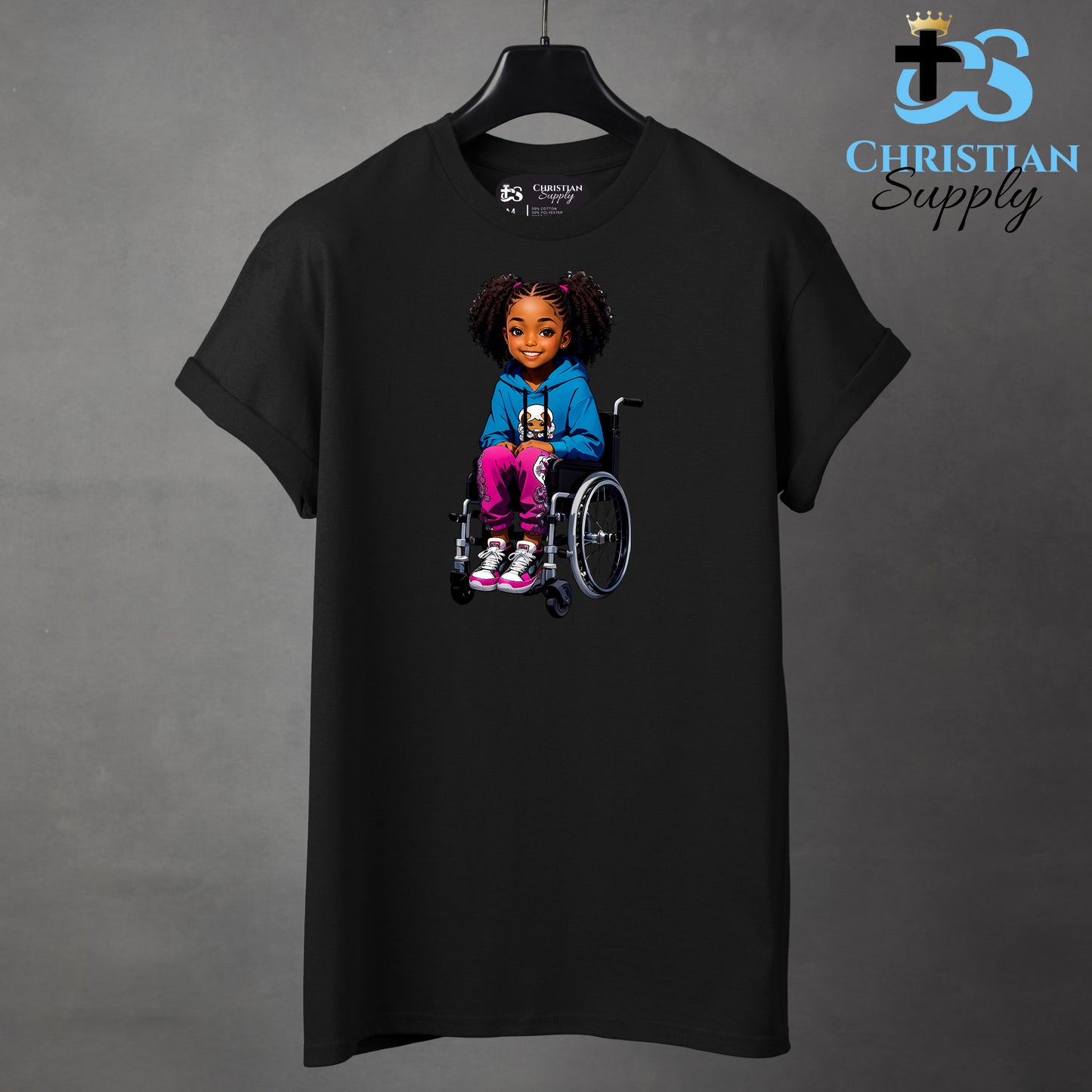 Kids Christian Girl in Wheelchair 5 Apparel