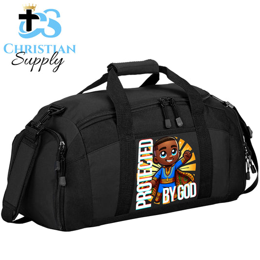 Kids Christian Super Boy Blue Outfit Duffel Bag