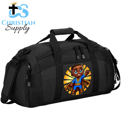 Kids Christian Super Boy Blue Outfit Duffel Bag