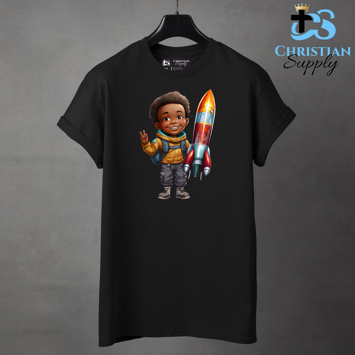 Kids Christian Boy with Rocket Science Apparel