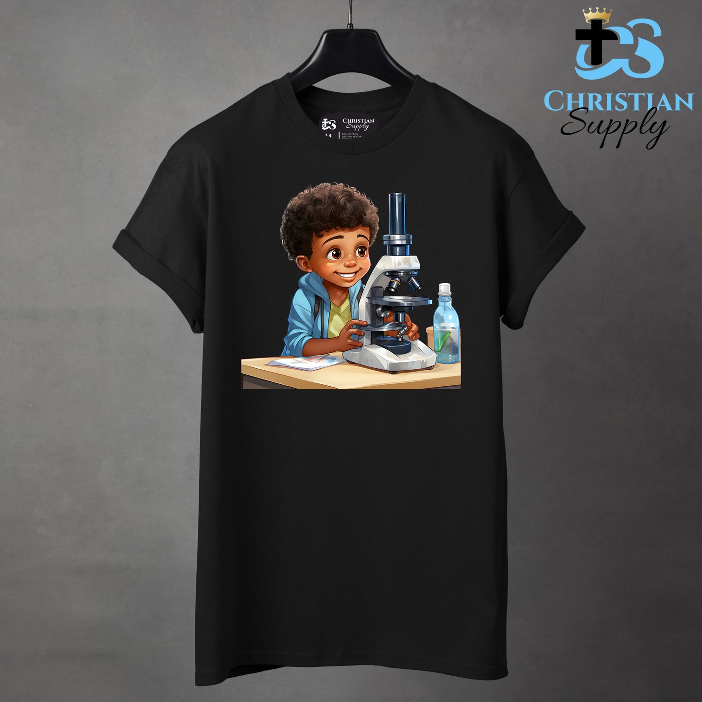 Kids Christian Scientist with Microscope Apparel