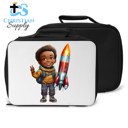 Kids Christian Boy with Rocket Science Lunch Bag