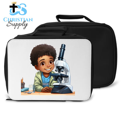 Kids Christian Scientist with Microscope 2 Lunch Bag