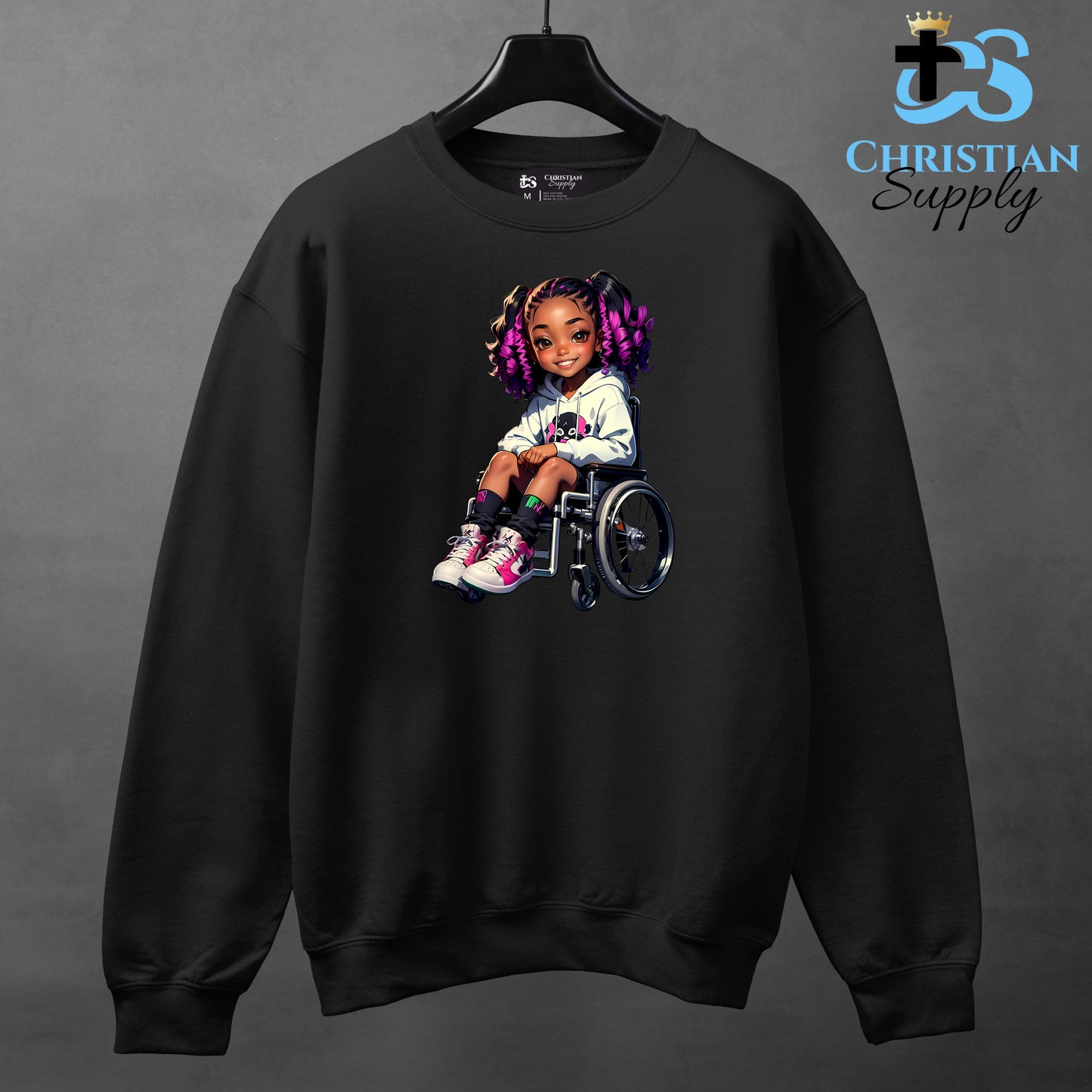 Kids Christian Girl in Wheelchair 2 Apparel