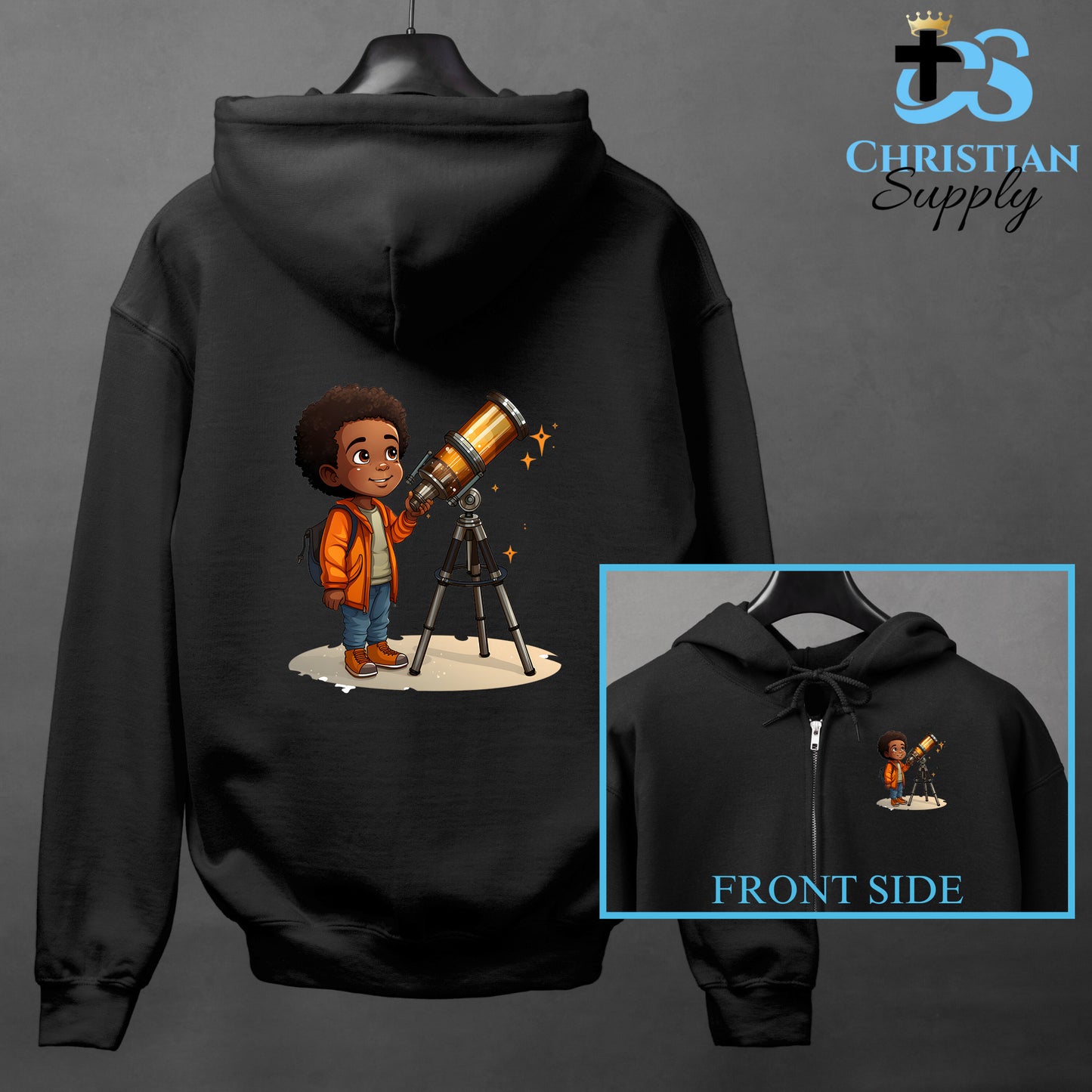 Kids Christian Boy with Telescope Science Apparel