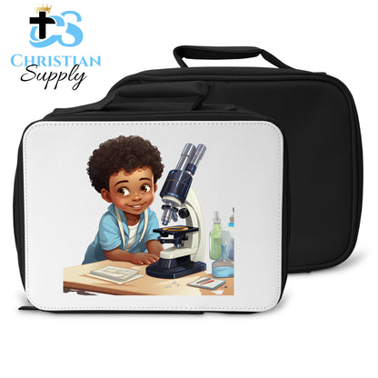 Kids Christian Scientist with Microscope 3 Lunch Bag