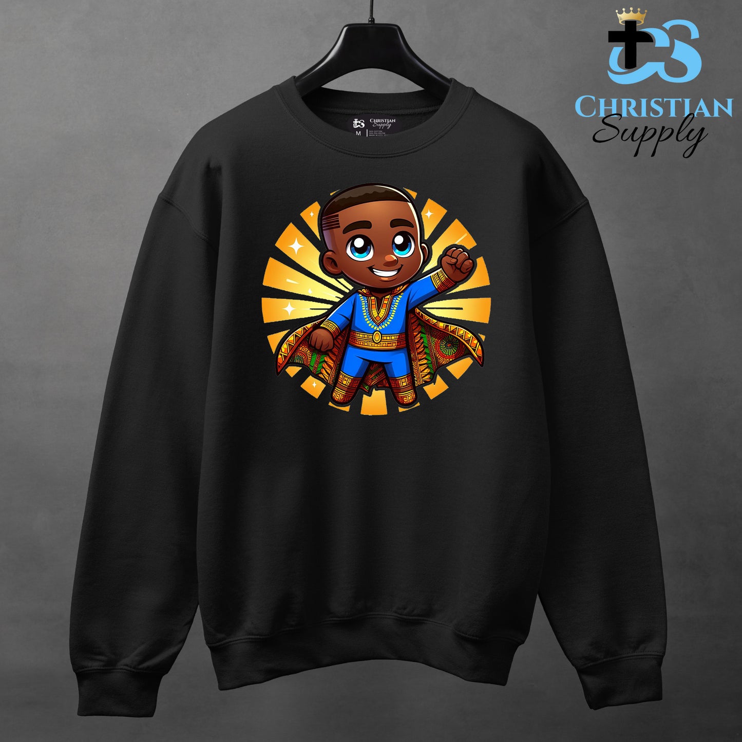 Kids Christian Super Boy Blue Outfit Apparel