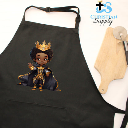 Kids Christian Young Black Prince Apron