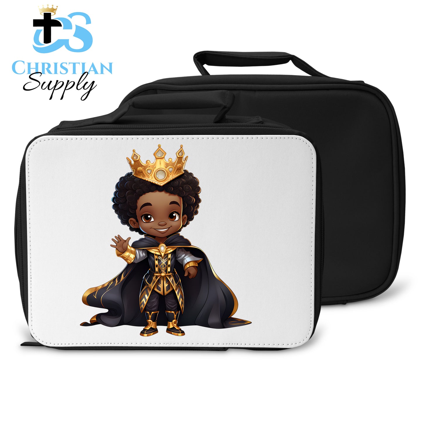 Kids Christian Young Black Prince Lunch Bag