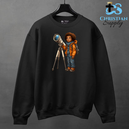 Kids Christian Boy with Telescope Science 2 Apparel