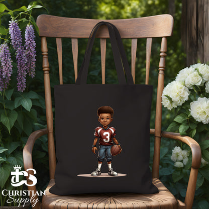 Kids Christian Football Brown Jersey 1 Tote Bag