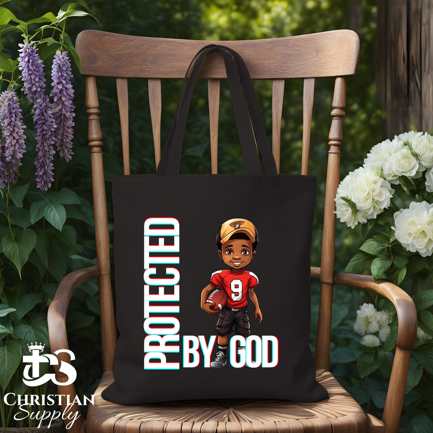 Kids Christian Football Red Jersey 2 Tote Bag