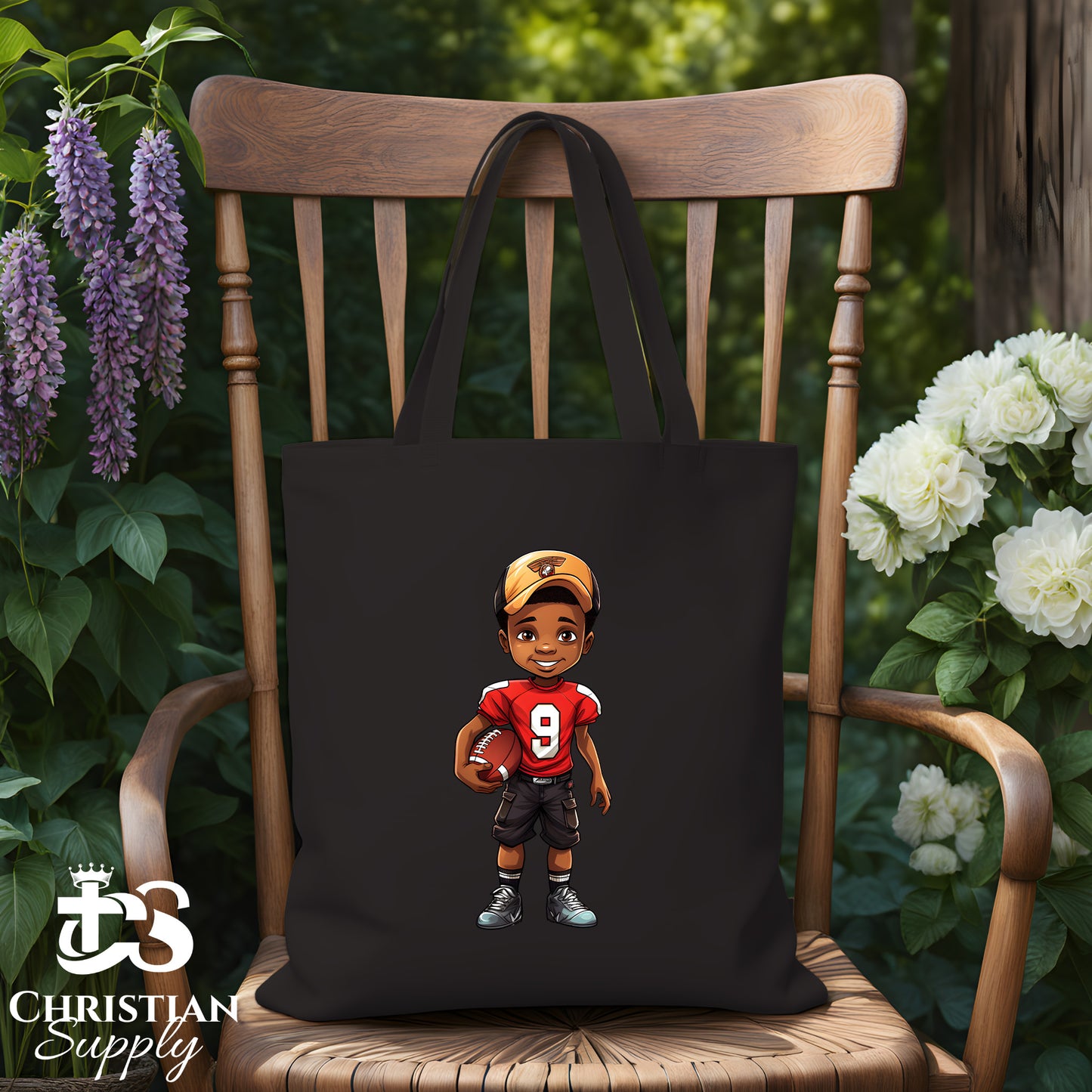 Kids Christian Football Red Jersey 2 Tote Bag