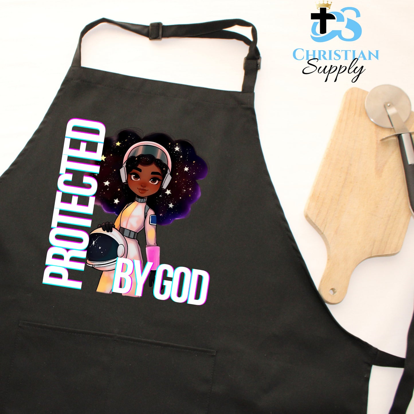 Kids Christian Girl Astronaut Apron