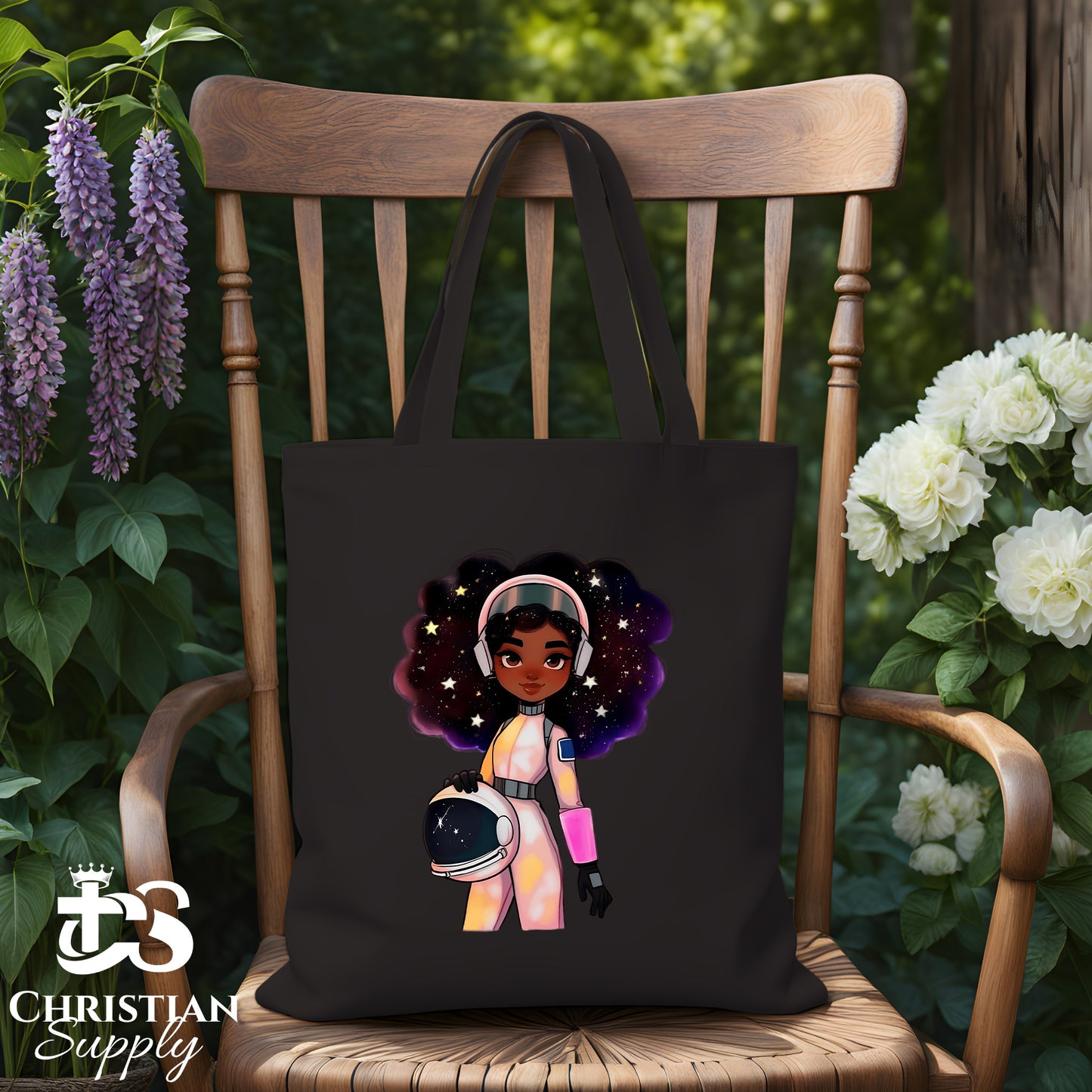 Kids Christian Girl Astronaut Tote Bag