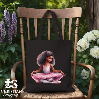 Kids Christian Ballerina Sitting Tote Bag