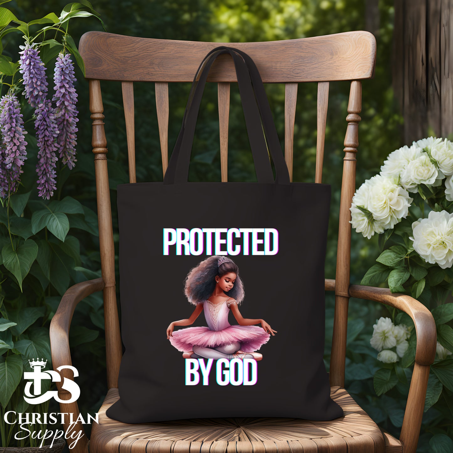 Kids Christian Ballerina Sitting Tote Bag