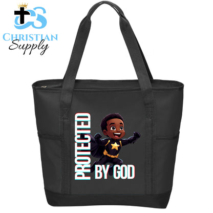 Kids Christian Star Super Boy Black Outfit Tote Bag