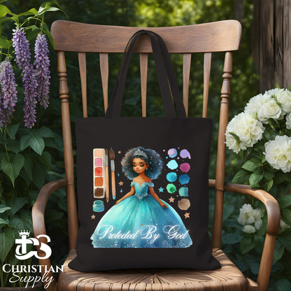 Kids Christian Princess Blue Makeup Artist Tote Bag