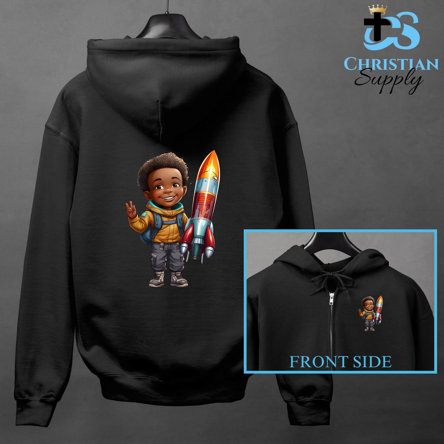 Kids Christian Boy with Rocket Science Apparel