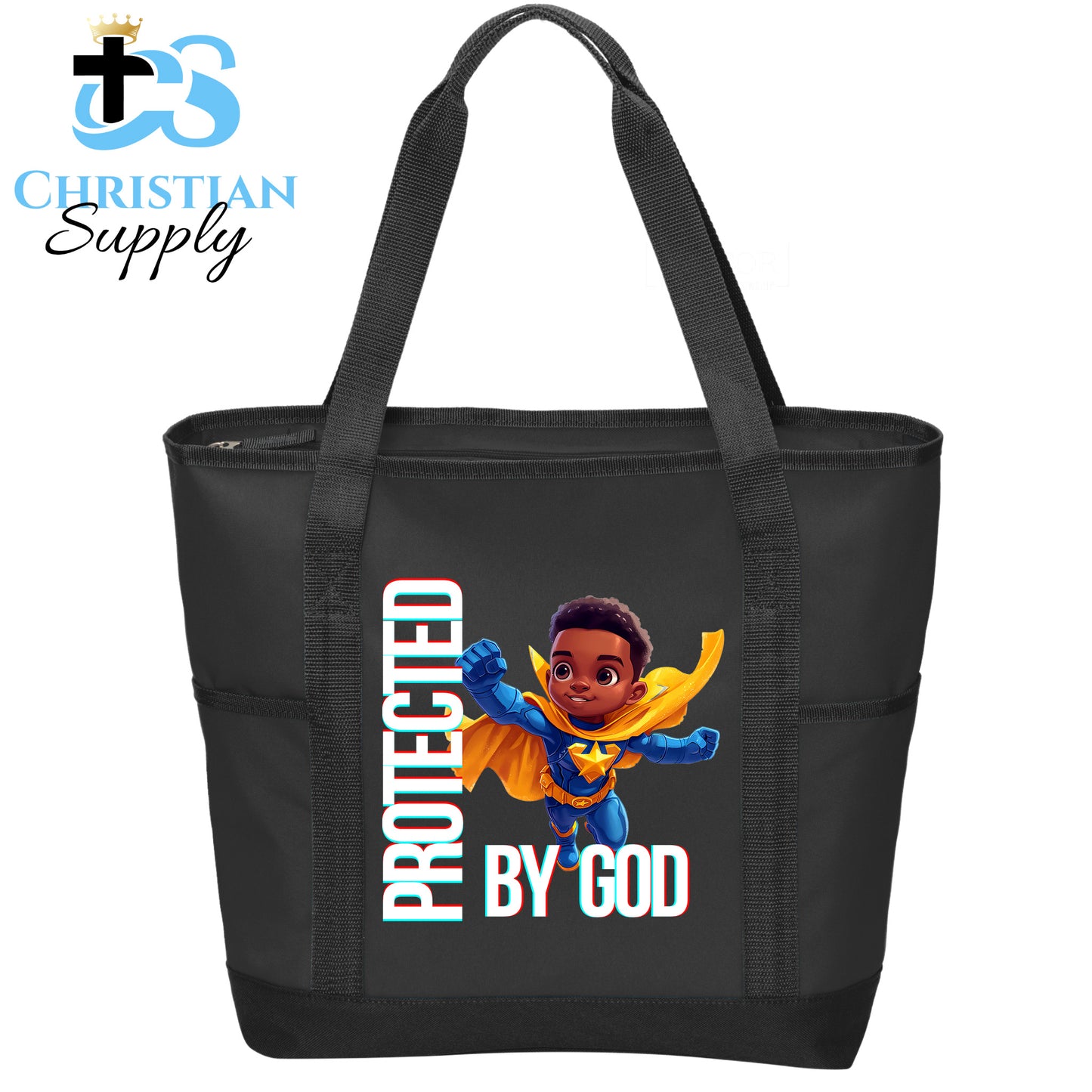 Kids Christian Star Super Boy Blue Outfit 3 Tote Bag