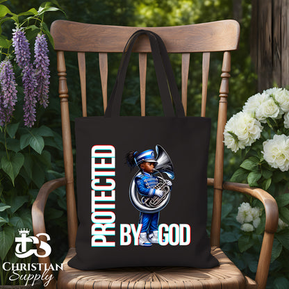 Kids Christian Marching Band French Horn Tote Bag