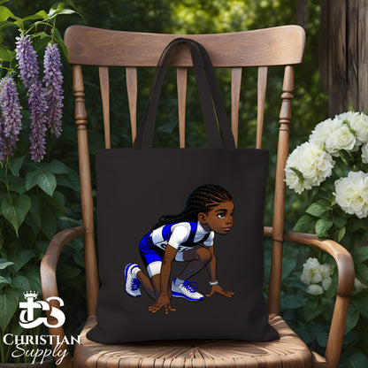 Kids Christian Track and Field Runner Tote Bag