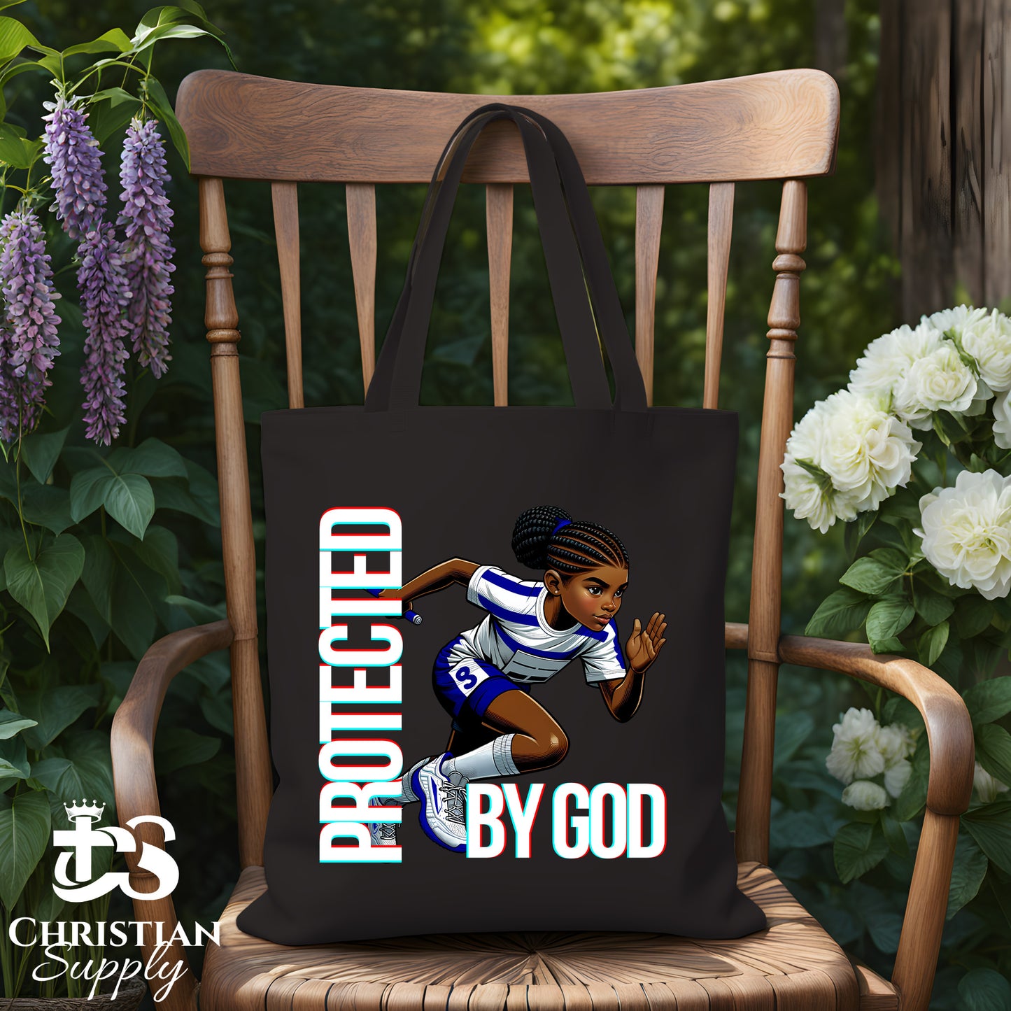 Kids Christian Track and Field Runner Baton Tote Bag