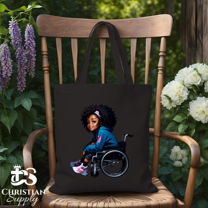 Kids Christian Girl in Wheelchair 1 Tote Bag