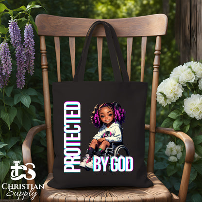 Kids Christian Girl in Wheelchair 2 Tote Bag