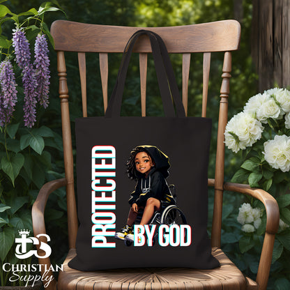 Kids Christian Girl in Wheelchair 3 Tote Bag