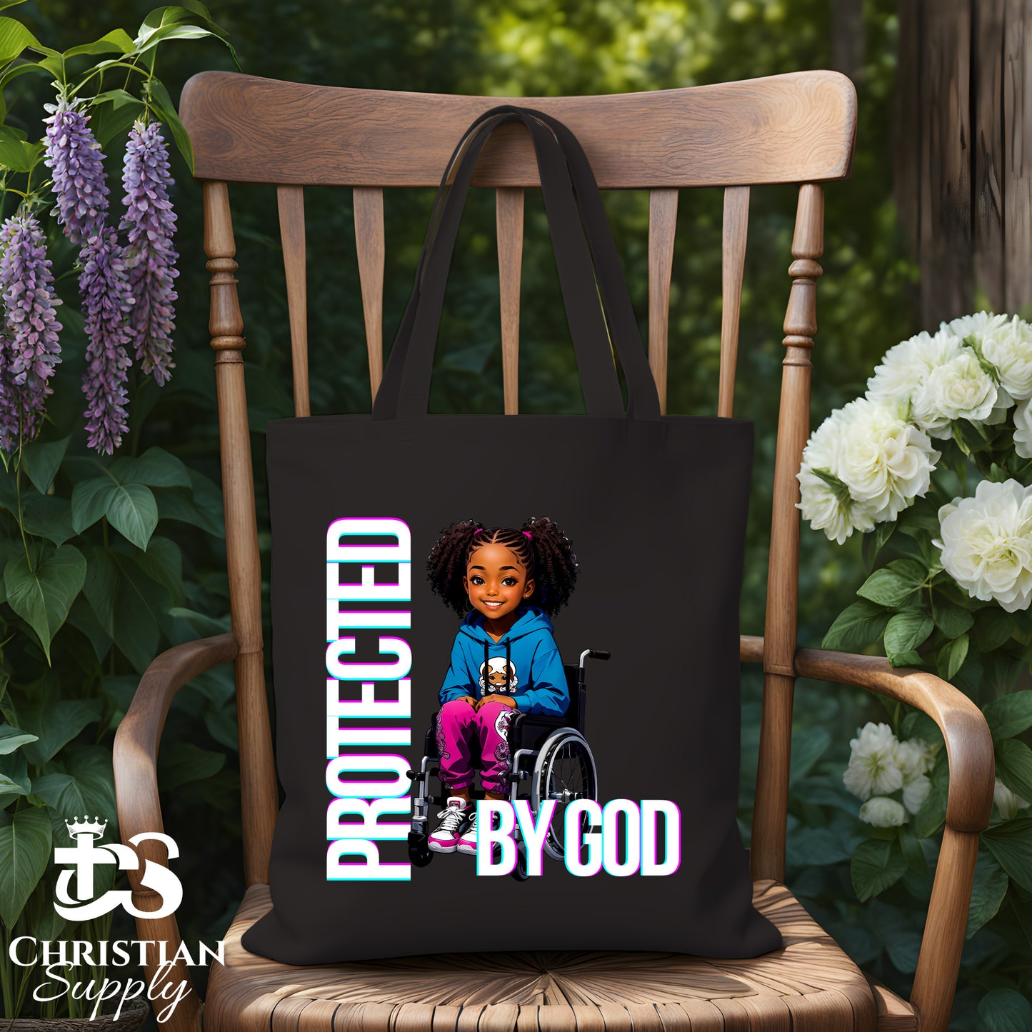 Kids Christian Girl in Wheelchair 5 Tote Bag