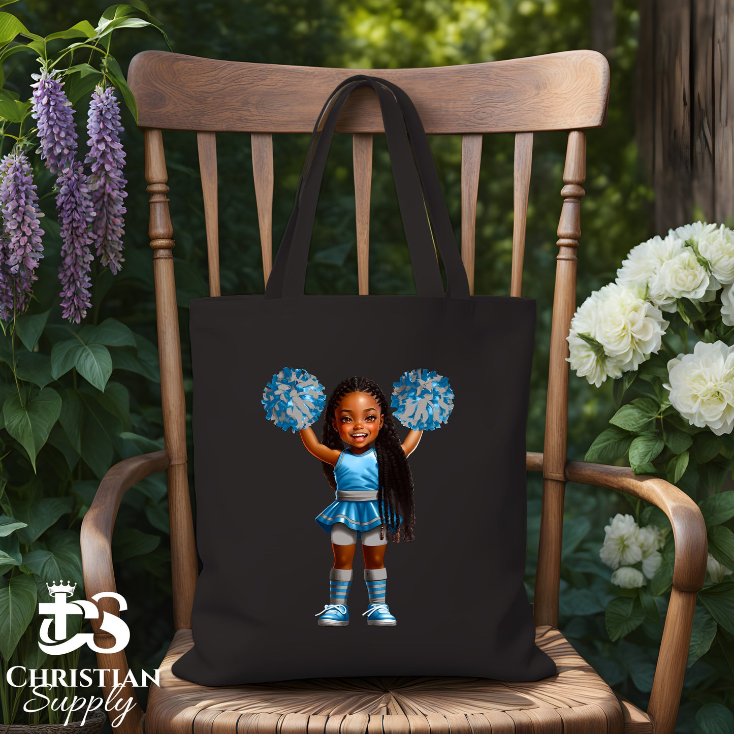 Kids Christian Cheerleader 5 Tote Bag