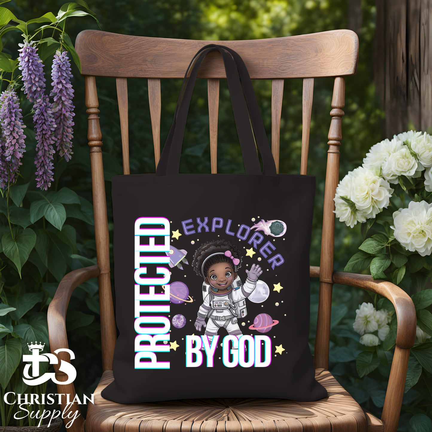 Kids Christian Girl Astronaut Explorer Tote Bag