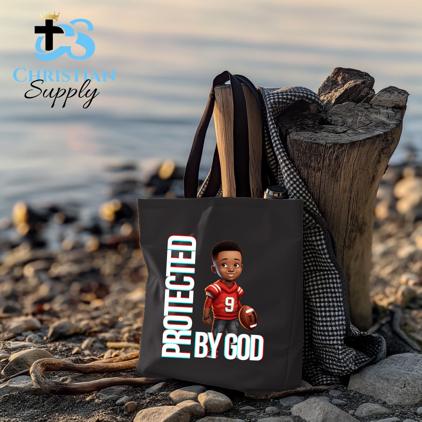 Kids Christian Football Red Jersey 1 Tote Bag