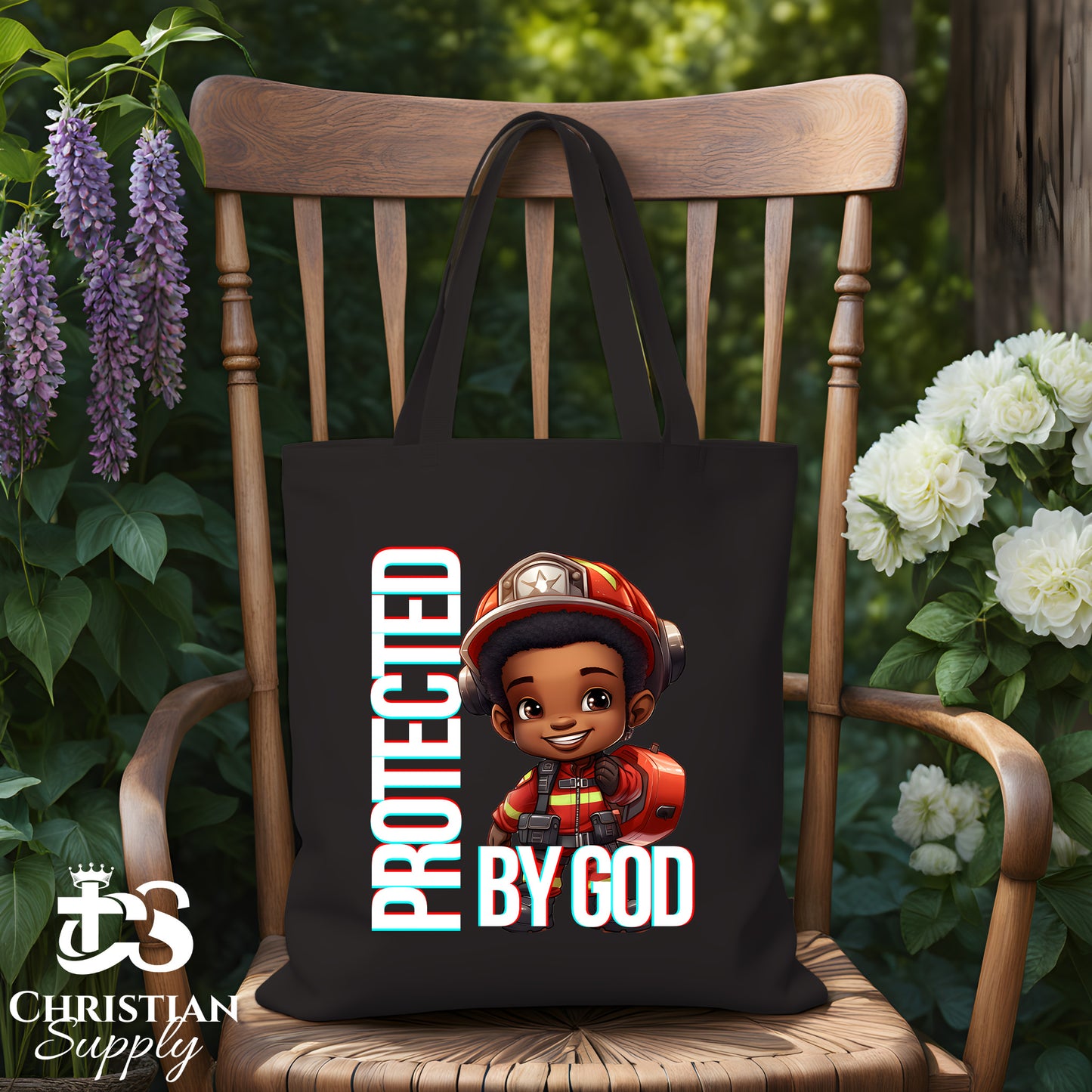 Kids Christian Firefighter Tote Bag