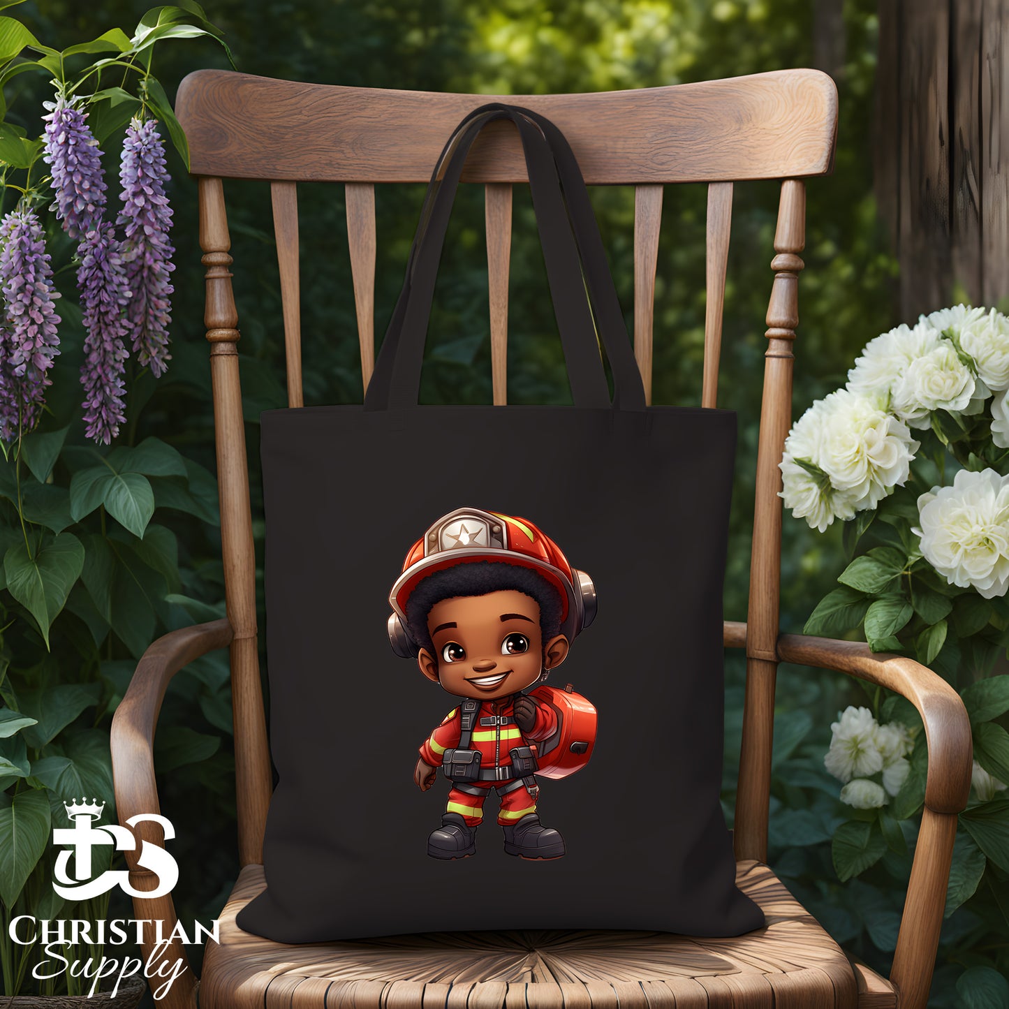 Kids Christian Firefighter Tote Bag